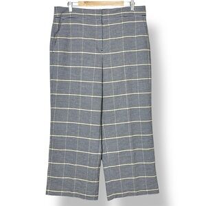 Ann Taylor NWT Slim Wide Leg Pants 14 houndstooth plaid high rise waist career‎
